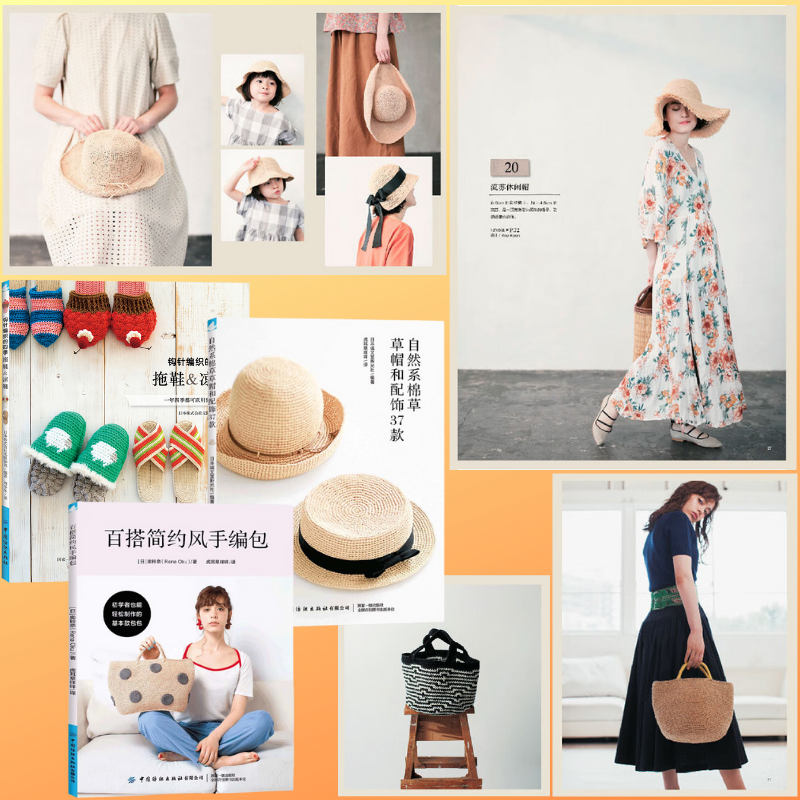 【自然系棉草草帽和配飾37款】+【百搭簡約風手編包】+【鉤針編織的四季拖鞋、凉鞋】