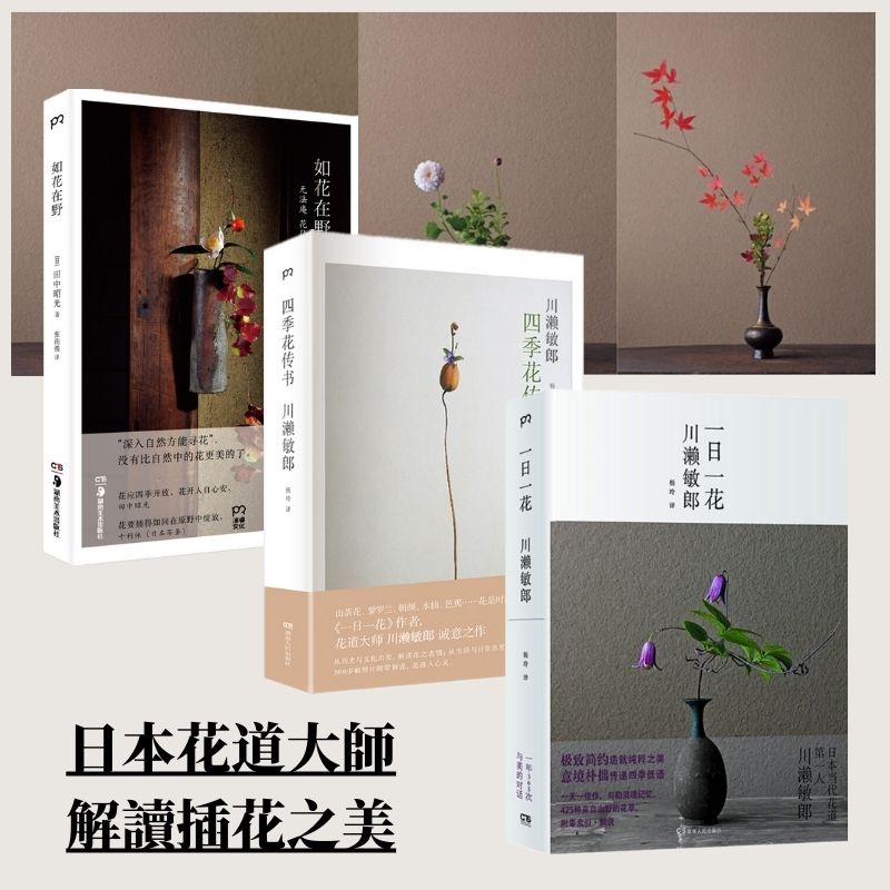 日本花道禪宗美學：【一日一花】+【四季花傳書】+【如花在野】